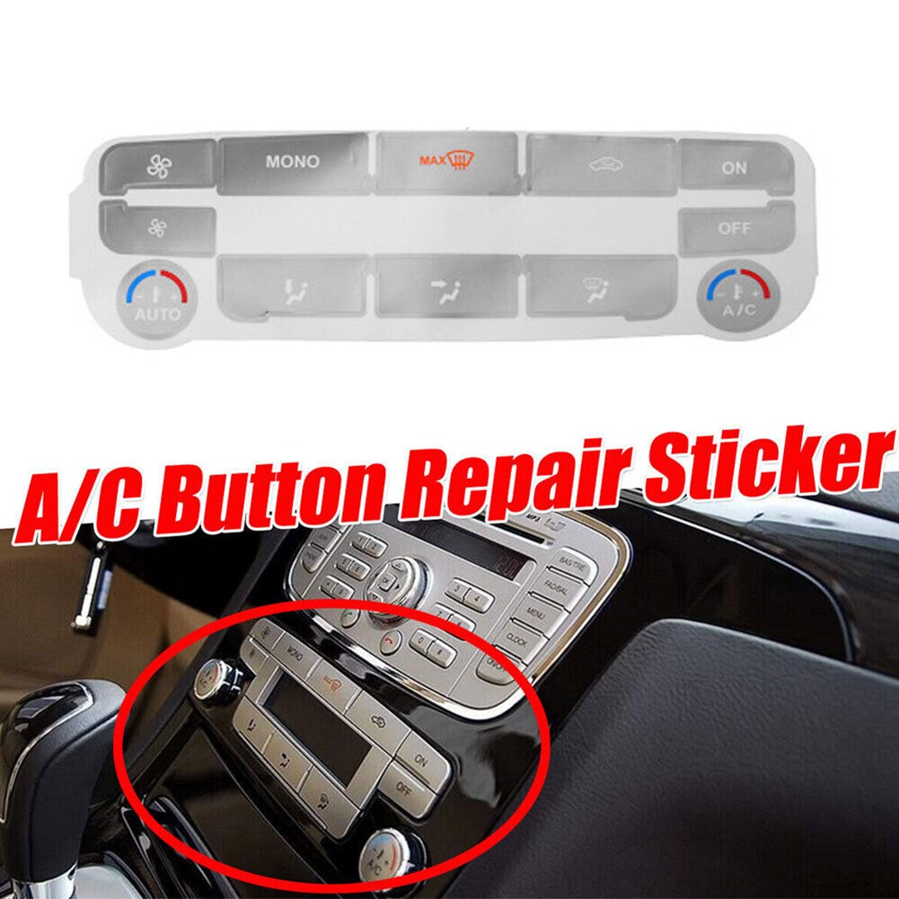 Ac Climate Control Button Repair Decals Sticker Silver For Ford S-Max For Mondeo